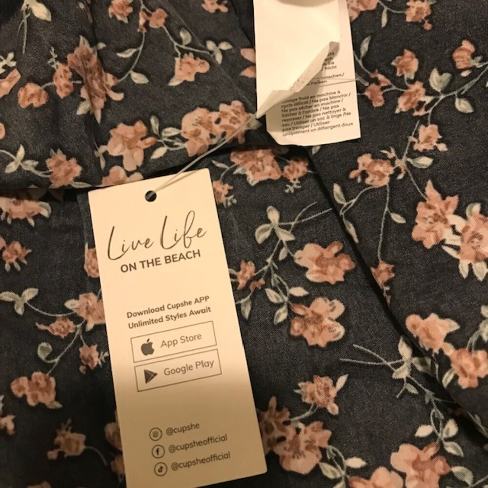 NWT Cupshe Women's Dancing Queen Ditsy Floral Print A-Line Mini Dress Size Large - Picture 9 of 10